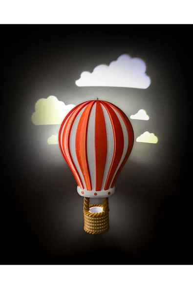 TuransoyCraft Hava Balonu Lamba Hava Balonu Bulutlu Duvar Lambası Büyük Boy 30CM ürün görseli 1