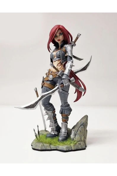TuransoyCraft LOL Katarina Boyalı Figür League of Legends Sinsi Bıçak Figür Büyük Boy 25CM ürün görseli 1