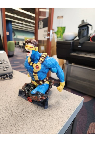 TuransoyCraft X-Men Cyclops Boyalı Büst Marvel Scott Summers Büst 13CM - Resim 5