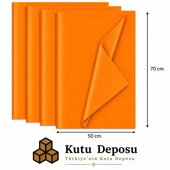 50x70 cm Turuncu Renk Pelur Kağıt (1KG) ürün görseli 1
