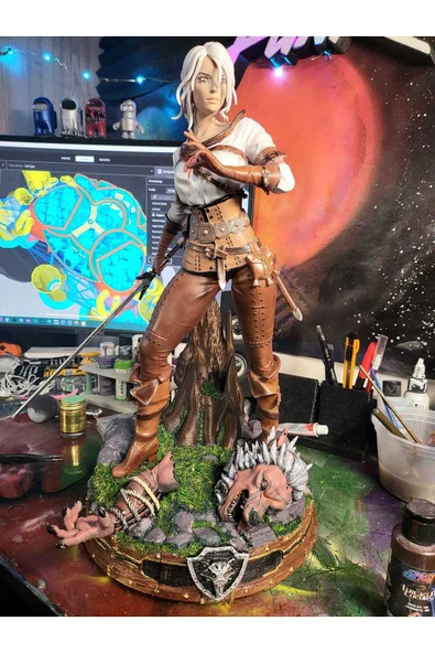 TuransoyCraft The Witcher Ciri Boyalı Figür Ciri Figür Büyük Boy 20CM ürün görseli 1