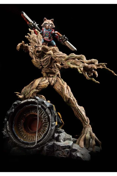 TuransoyCraft Galaksinin Koruyucuları Rakun ve Groot Figür Guardians of Galaxy Rocket Figür Büyük Boy 25CM ürün görseli 1
