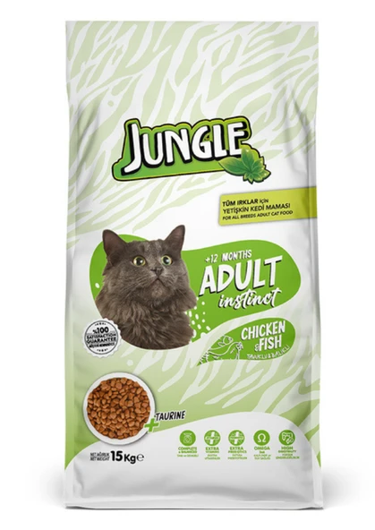 Jungle Tavuklu Ve Balıklı Yetişkin Kedi Maması 15 Kg ürün görseli 1