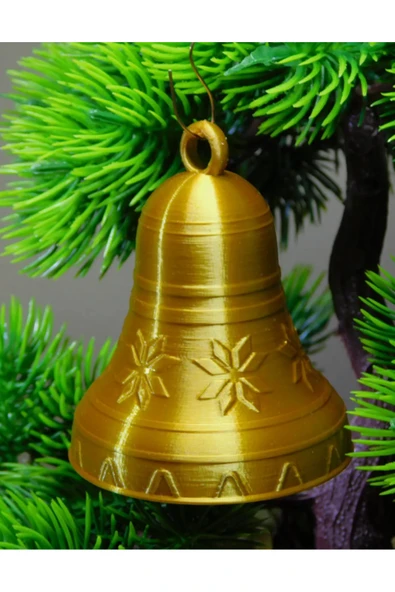 TuransoyCraft Yılbaşı Çam Ağacı Süsü Çift Zil Yılbaşı Süsü 8CM ürün görseli 1