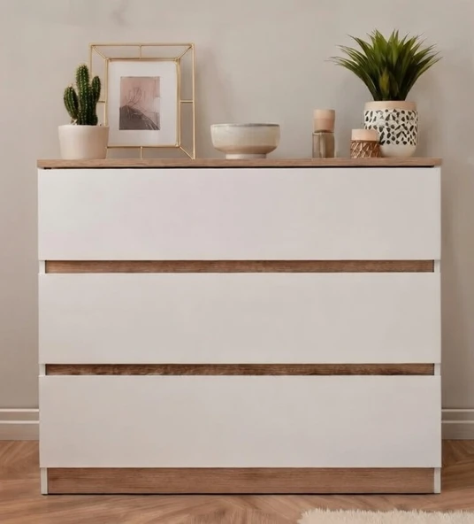 Noiss Home Decor Asel 3 Çekmeceli Şifonyer Bebek Odası Yatak Odası ürün görseli 1