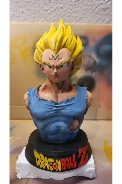 TuransoyCraft Dragon Ball Majin Vegeta Büst Vegata Boyalı Büst ürün görseli 1