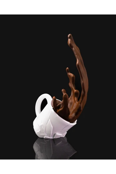 TuransoyCraft Düşen Kahve Fincanı Heykeli 17 Cm (Büyük Boy) ürün görseli 1