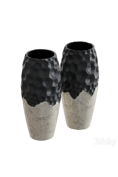 TuransoyCraft Honeycomb Geometrik Vazo Büyük Boy 25 CM Sert Plastik 2'li Dekoratif Modern Vazo ürün görseli 1