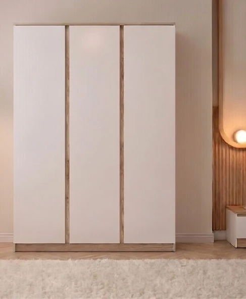 Asel 3 Kapaklı Elbise Dolabı Modern Gardırop Kıyafet Dolabı ürün görseli 1