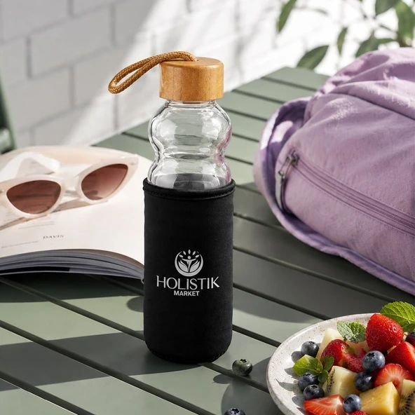Kılıflı Cam Su Matarası | 400 ml - Resim 3