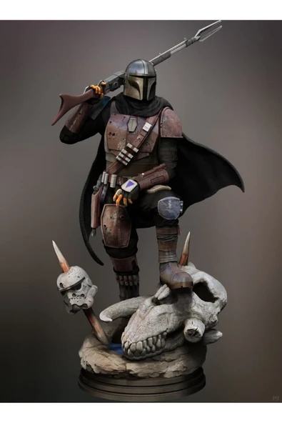 TuransoyCraft Mandalorian Din Djarin Figür Star Wars Din Djarin Figür Büyük Boy 25CM ürün görseli 1