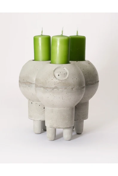 TuransoyCraft Anthem 3'lü Fütüristik Mumluk Büyük Boy 20 CM Dekoratif Sert Plastik Fütüristik Mumluk ürün görseli 1