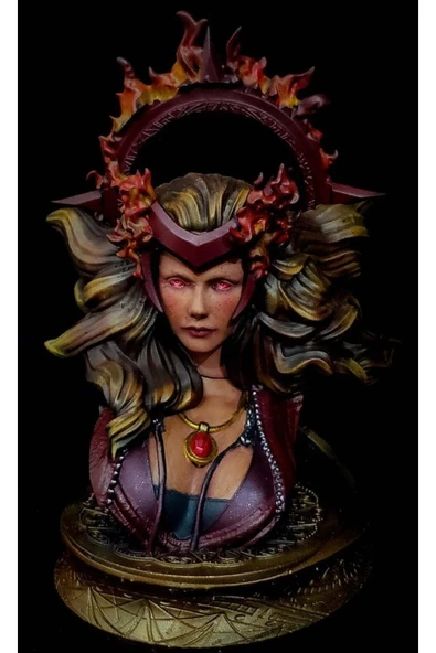 TuransoyCraft Marvel Scarlet Witch Boyalı Büst Kaptan Amerika Kızıl Cadı Büst 15CM ürün görseli 1