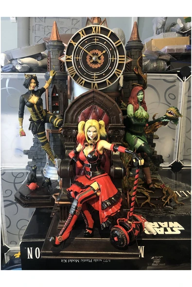 TuransoyCraft Steampunk Gotham City Harley Quinn Poison Ivy Catwoman Obje Büyük Boy 25CM ürün görseli 1