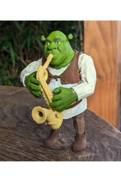 TuransoyCraft Saksafon Çalan Shrek Figür Shrek Dekoratif Obje 15CM ürün görseli 1