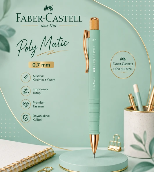 Faber-Castell Polymatic Gold Edition Versatil Kalem 0,7 Pastel Yeşil ürün görseli 1