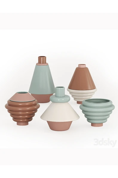 TuransoyCraft Rometti Modern Vazo Büyük Boy 20 CM Sert Plastik 3'lü Dekoratif Lüks Vazo ürün görseli 1