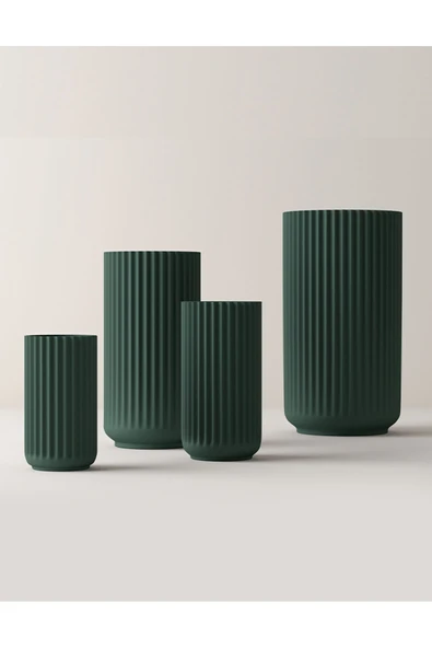 TuransoyCraft Rome Modern Vazo Büyük Boy 25 CM Dekoratif Sert Plastik Rome Vazo 3'lü Set ürün görseli 1