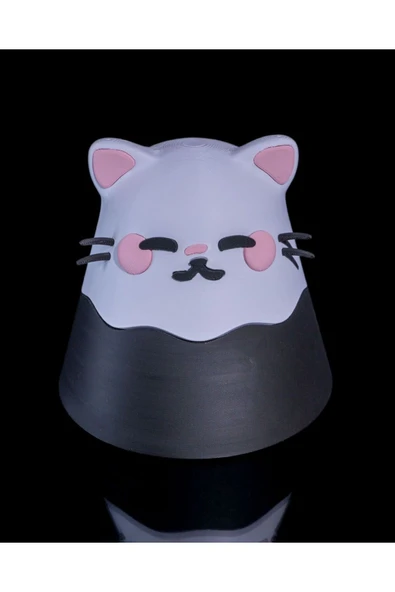 woodhub Sevimli Kedi Mini Saklama Kutusu, 12cm, Siyah, Renkli ve Şık Tasarım ürün görseli 1