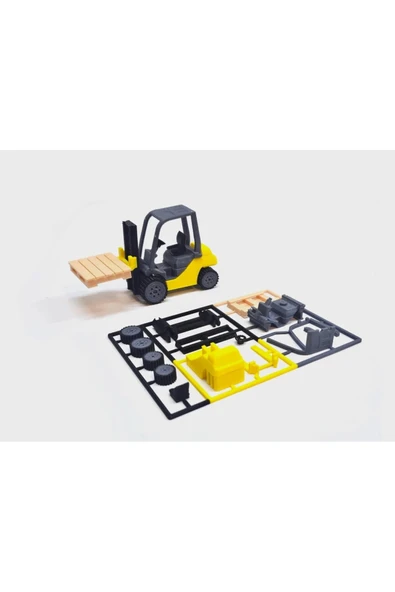 TuransoyCraft Renkli Forklift Model Kartı (KENDİN YAP) 15 CM ürün görseli 1