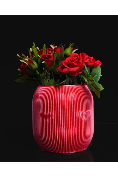 TuransoyCraft Romantik Kalpli Vazo Sevgililer Günü Hediyelik Vazo ürün görseli 1