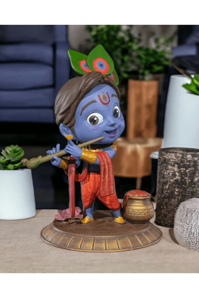 TuransoyCraft Chibi Krishna Boyalı Fİgür - Resim 3