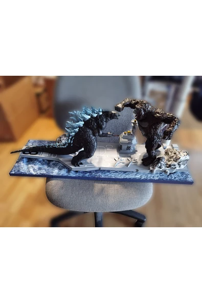 TuransoyCraft Godzilla vs King Kong Figür Godzilla Masaüstü Dekoratif Obje Büyük Boy ürün görseli 1
