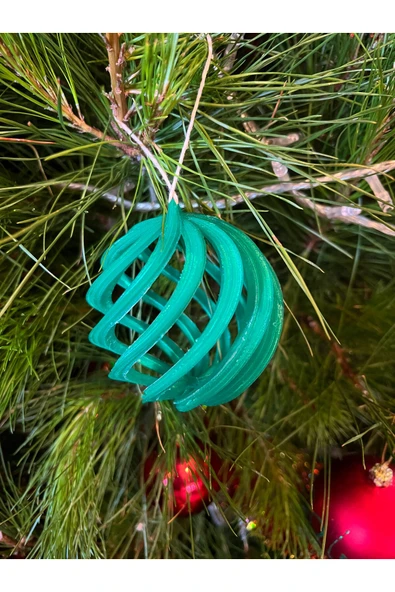TuransoyCraft Spiral Yılbaşı Ağacı Süsü Yılbaşı Ağacı Süsü Top 13CM ürün görseli 1