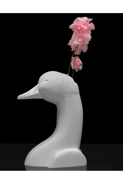 TuransoyCraft Kaz Modern Vazo Büyük Boy 25 CM Dekoratif Sert Plastik Kaz Vazo ürün görseli 1