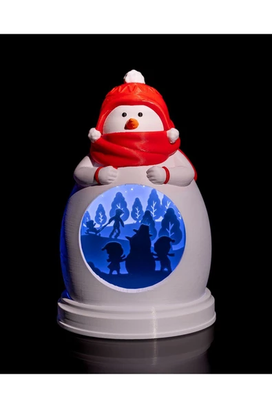 TuransoyCraft Yılbaşı Süsü Kardan Adam Led Lamba Yılbaşı Süsü Led Lamba Büyük Boy 20CM ürün görseli 1