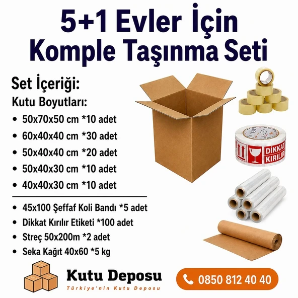 Maxi XXL Taşınma Koli Seti 5+1 Evler için ürün görseli 1