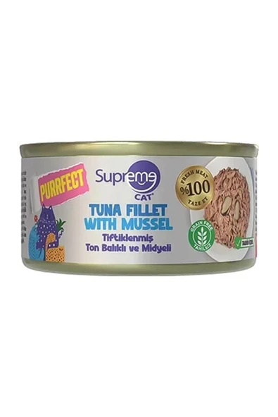 Supreme Kedi Yaş Mama Tiftik.Ton Balık,Midyeli 70G ürün görseli 1
