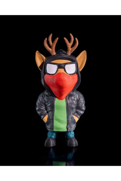 TuransoyCraft Ren Geyiği Obje Yılbaşı Süsü Gangester Rudollph Obje 10CM EMN046DAA3 ürün görseli 1