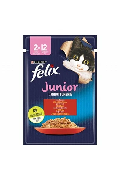 Felix Yavru Kedi Yaş Mama Sığır Etli,Tavuklu 85G ürün görseli 1