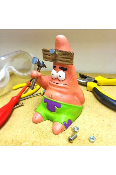 TuransoyCraft Spongebob Hammered Patrick Boyalı Figür 15 cm ürün görseli 1