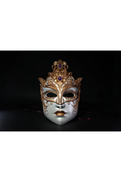 TuransoyCraft Venedik Karnaval Maskesi (2 PARÇA HEM TEK ALT HEM ÜSTLE BİRLİKTE KULLANILABİLİR) ürün görseli 1