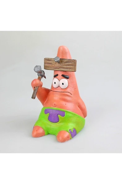 TuransoyCraft Spongebob Hammered Patrick Boyalı Figür 15 cm - Resim 2