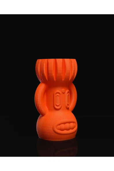 TuransoyCraft Tiki Dekoratif Turuncu Totem Vazo ürün görseli 1