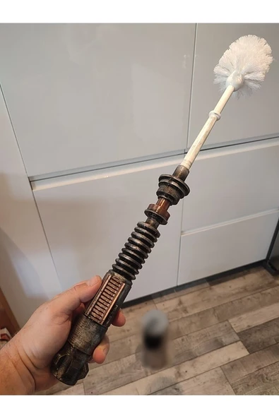 TuransoyCraft Star Wars Luke Skywalker'in Işın Kılıcı Şeklinde Tuvalet Fırçası Takımı Krom ürün görseli 1