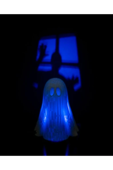 TuransoyCraft Cadılar Bayramı Hayalet Led Işık 3 Farklı Gölgeli Halloween Hayalet Gölgeli Led Lamba 20CM Büyük Boy ürün görseli 1