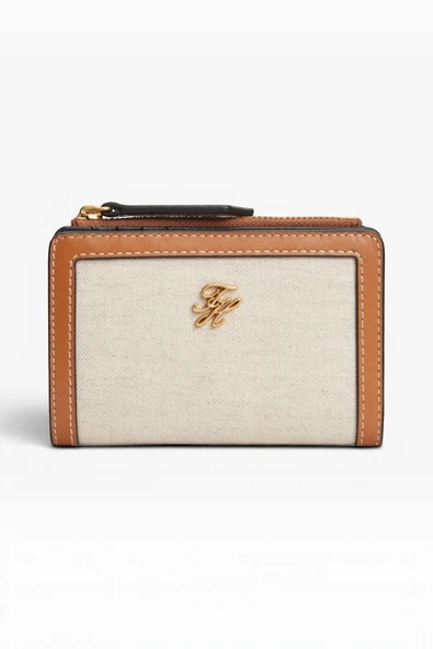 TH SCRIPT BIFOLD CANVAS Kadın Kahverengi Cüzdan - AW0AW18706 ürün görseli 1