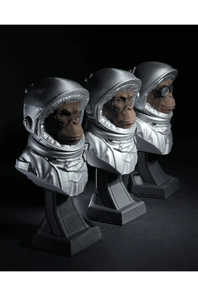 TuransoyCraft Astronot Maymunlar 3lü Set Masaüstü Dekoratif Figür ürün görseli 1
