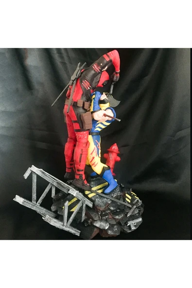 TuransoyCraft Wolverine Vs Deadpool Obje Wolverine Figür Deadpool Figür Marvel Figürler 25CM Büyük Boy ürün görseli 1