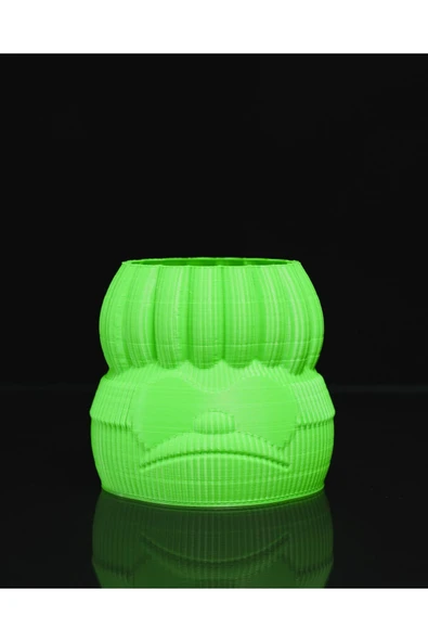 TuransoyCraft Neon Yeşil İnsan Yüzü Dekoratif Vazo ürün görseli 1