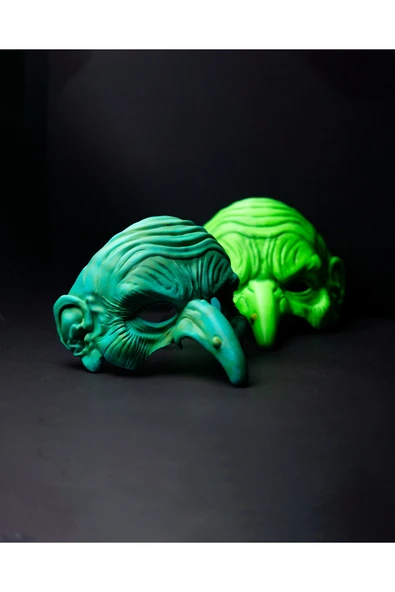 TuransoyCraft Cadılar Bayramı Giyilebilir Cadı Maskesi Halloween Maske Yarım Cadı Maskesi ürün görseli 1