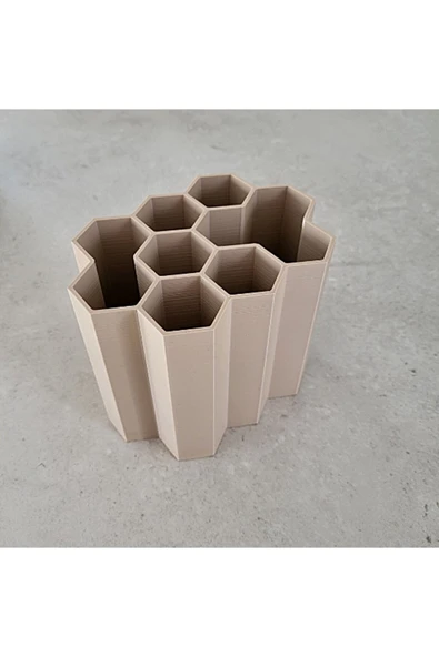TuransoyCraft Hexagonal Masaüstü Organizer 10cm ürün görseli 1