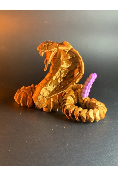 TuransoyCraft Polygonal Yılan Dekor Masaüstü Dekoratif Obje Yılan Biblo Çıngıraklı Yılan Figür ürün görseli 1