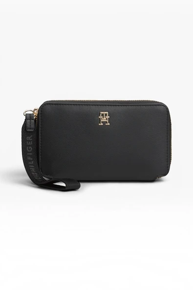 TH LOGOTAPE COMPACT ZIP AROUND Kadın Siyah Cüzdan - AW0AW18699 ürün görseli 1
