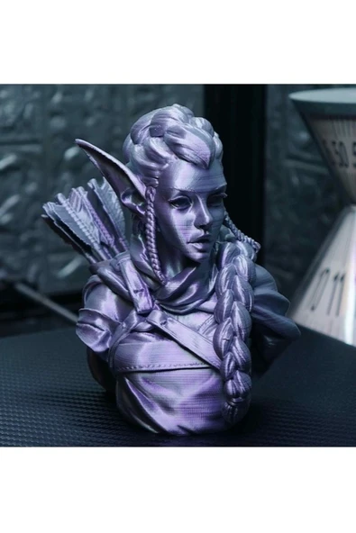 TuransoyCraft Okçu Kadın Elf 10cm Büst - Resim 6