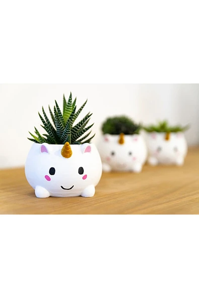 TuransoyCraft Unicorn Cuttie Saksı 13 Cm ürün görseli 1